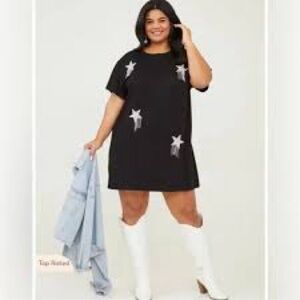 ARULA Black Dress with Silver Stars (1X/A)